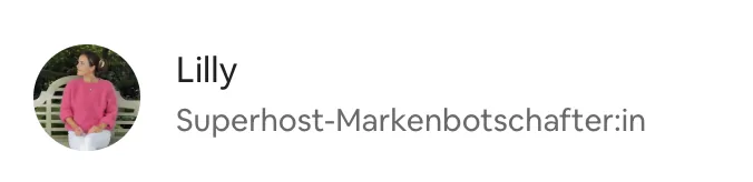 Airbnb Superhost-Markenbotschafterin Lilly
