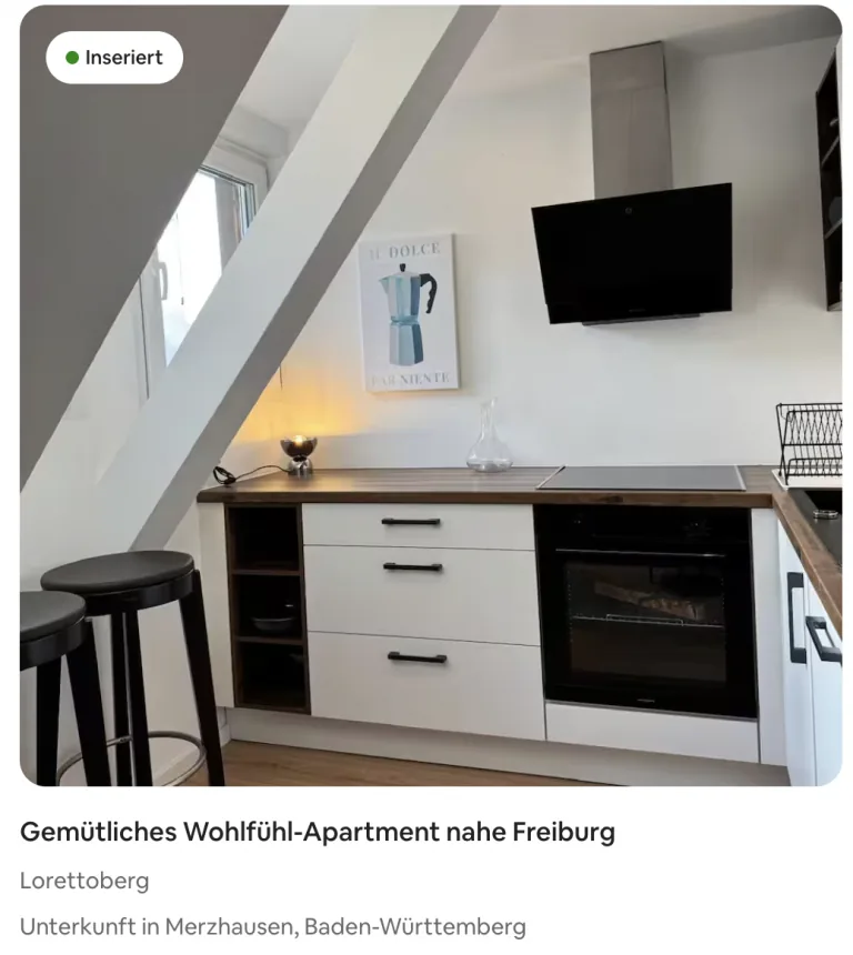 Küche des Wohlfühl-Apartments bei Freiburg