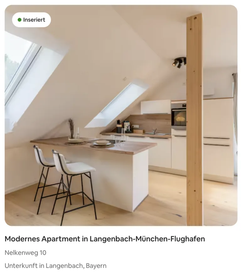 Küche des Apartments in Langenbach